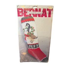 Bernat Canada Goose Knitted Stocking Kit 19" Red White Vintage 1986 New